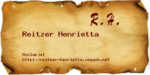 Reitzer Henrietta névjegykártya